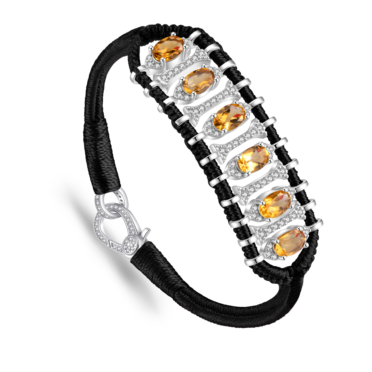 Bracelet Teresina Noir - Citrines