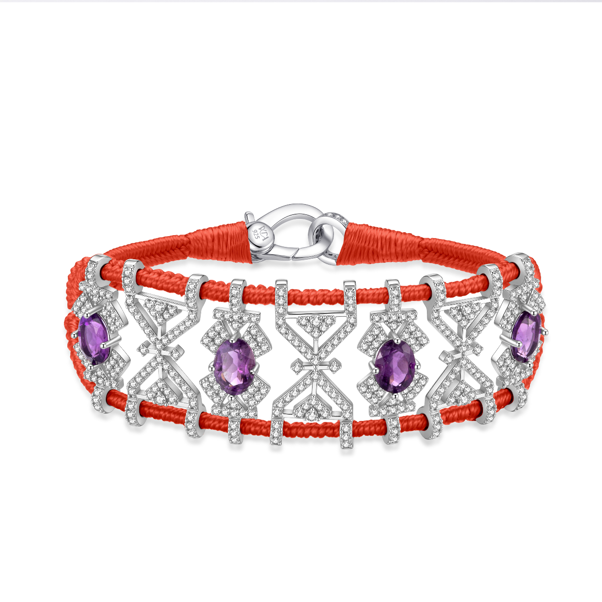 Bracelet Fortalezza Salmon - Amethysts