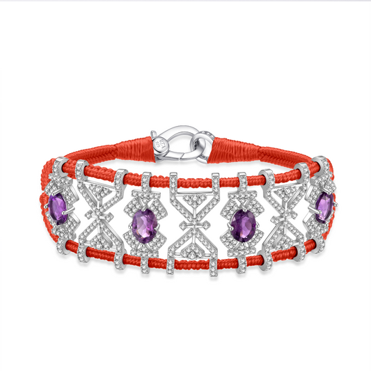 Bracelet Fortalezza Salmon - Amethysts