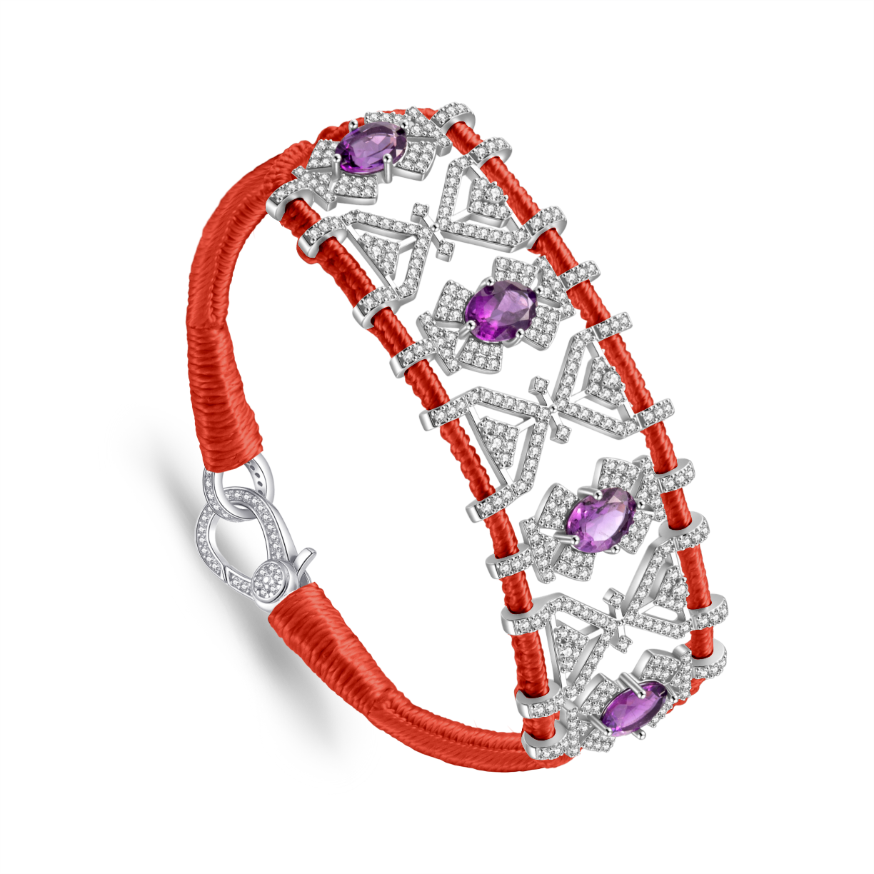 Bracelet Fortalezza Salmon - Amethysts