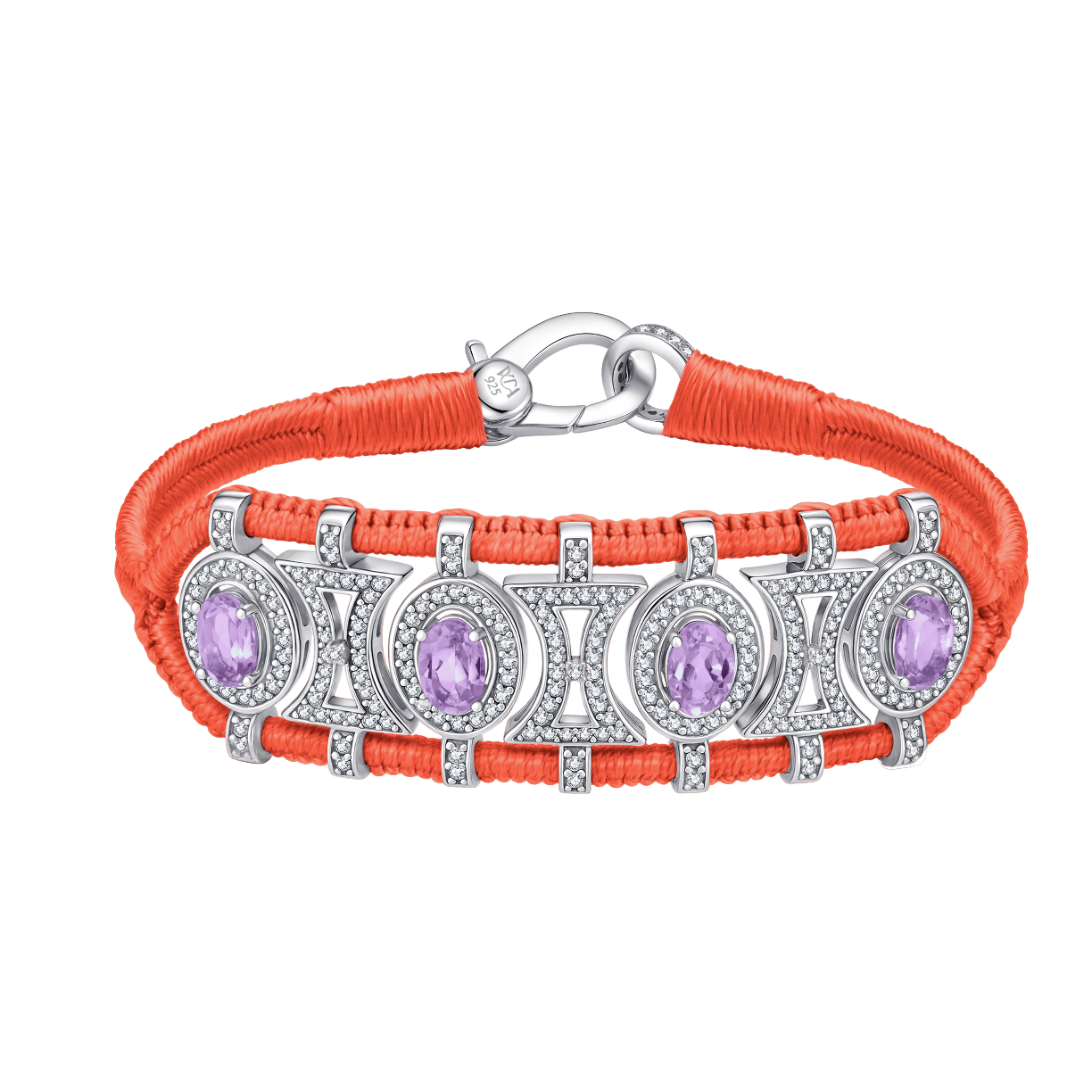 Olinda salmon bracelet - Amethysts