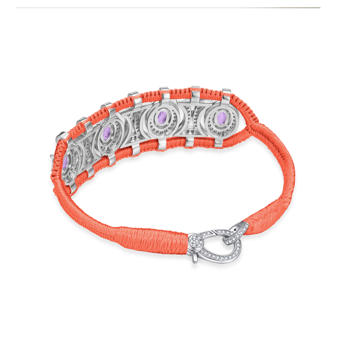 Bracelet Olinda saumon - Améthystes