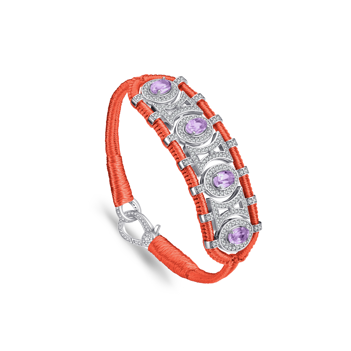 Bracelet Olinda saumon - Améthystes