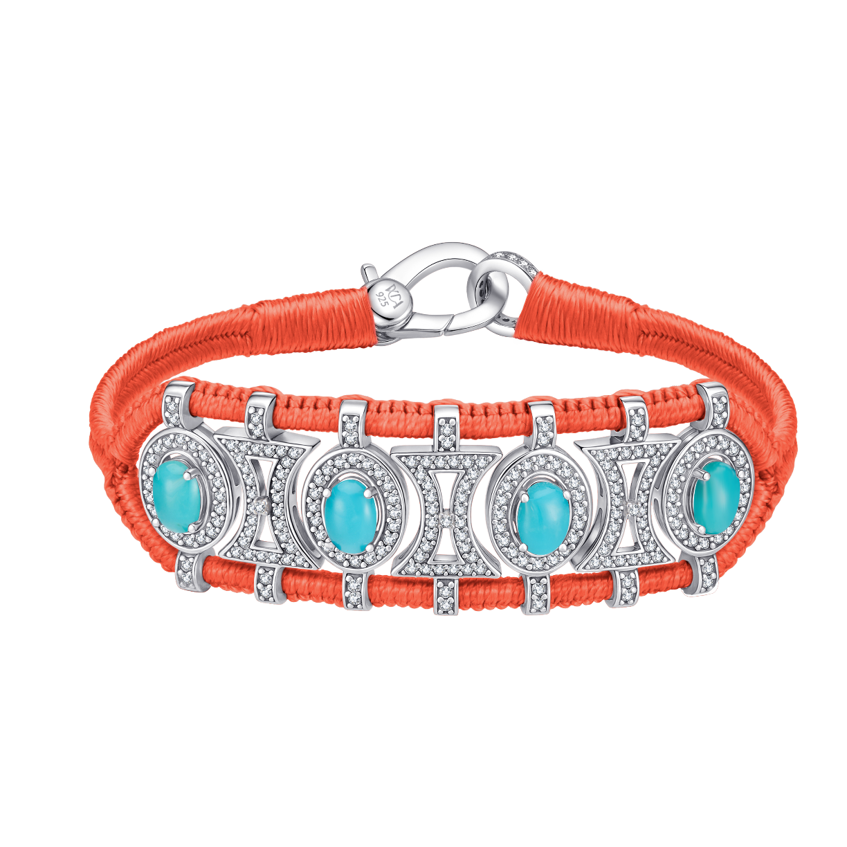 Bracelet Olinda salmon - turquoises