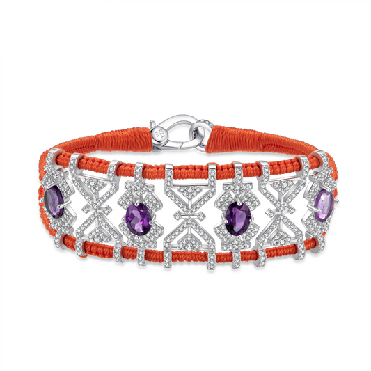Bracelet Fortalezza Orange - Amethysts