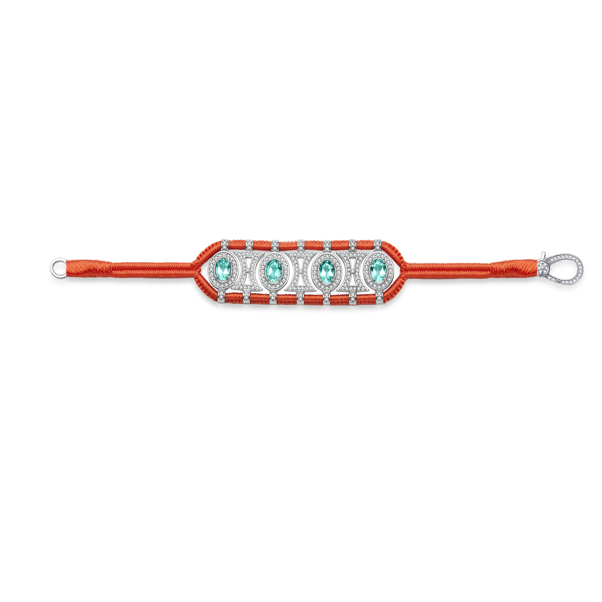 Bracelet Olinda orange - émeraudes