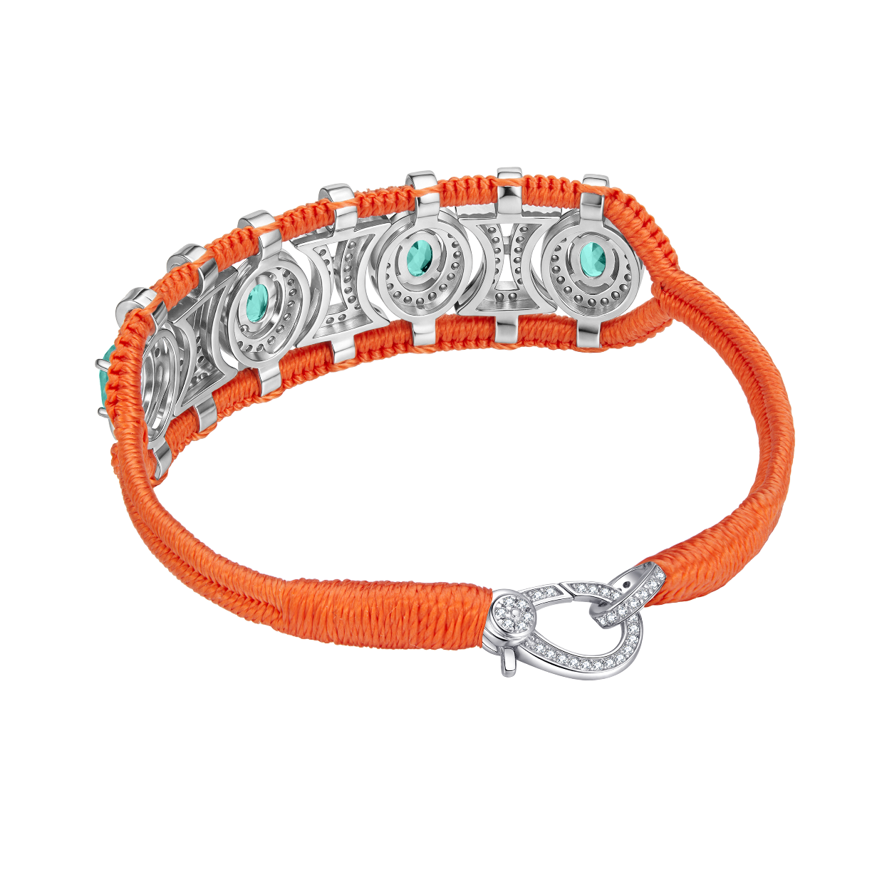 Bracelet Olinda orange - émeraudes
