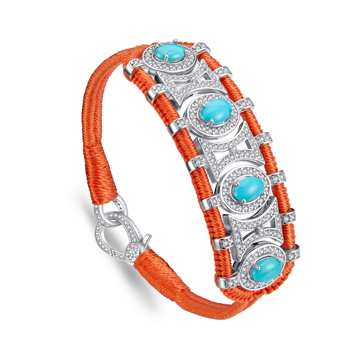 Bracelet Olinda orange - turquoises