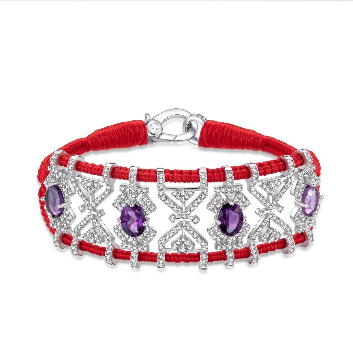 Bracelet Fortalezza Red - Amethysts
