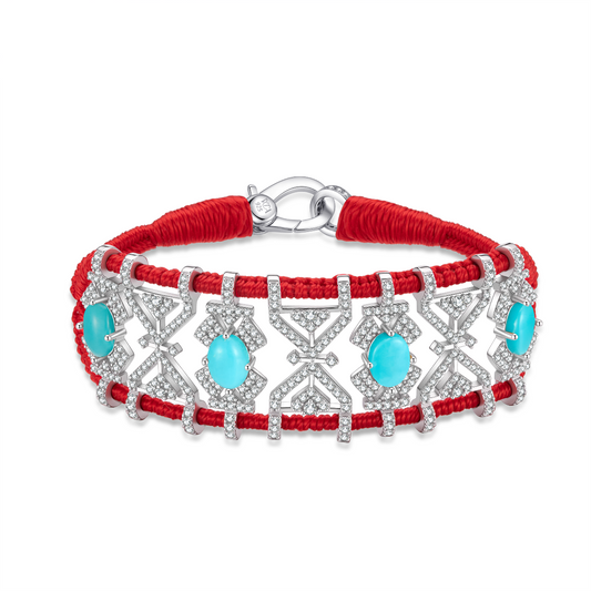 Bracelet Fortalezza Rouge - Turquoises