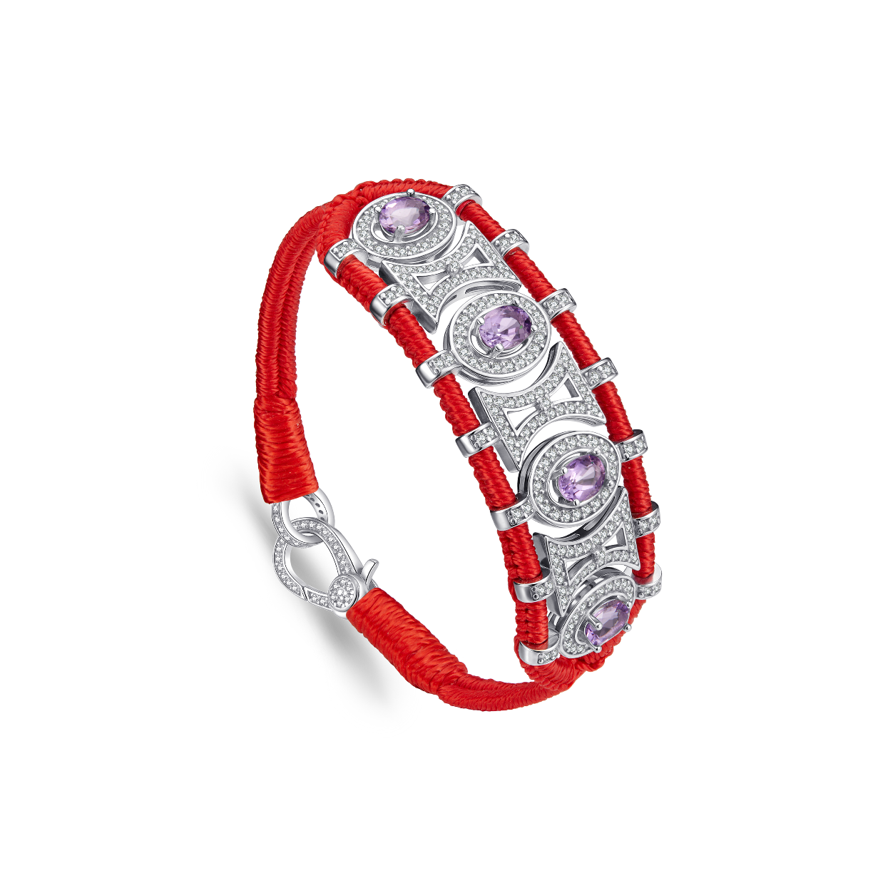Bracelet Olinda rouge - Améthystes