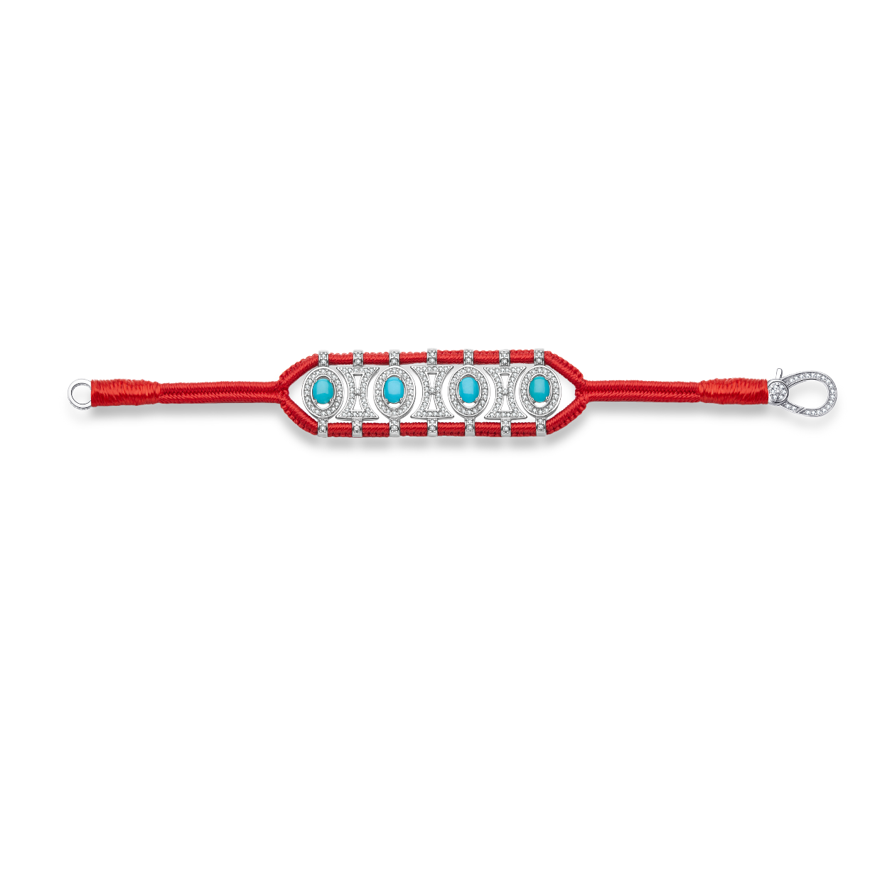 Bracelet Olinda rouge - turquoises