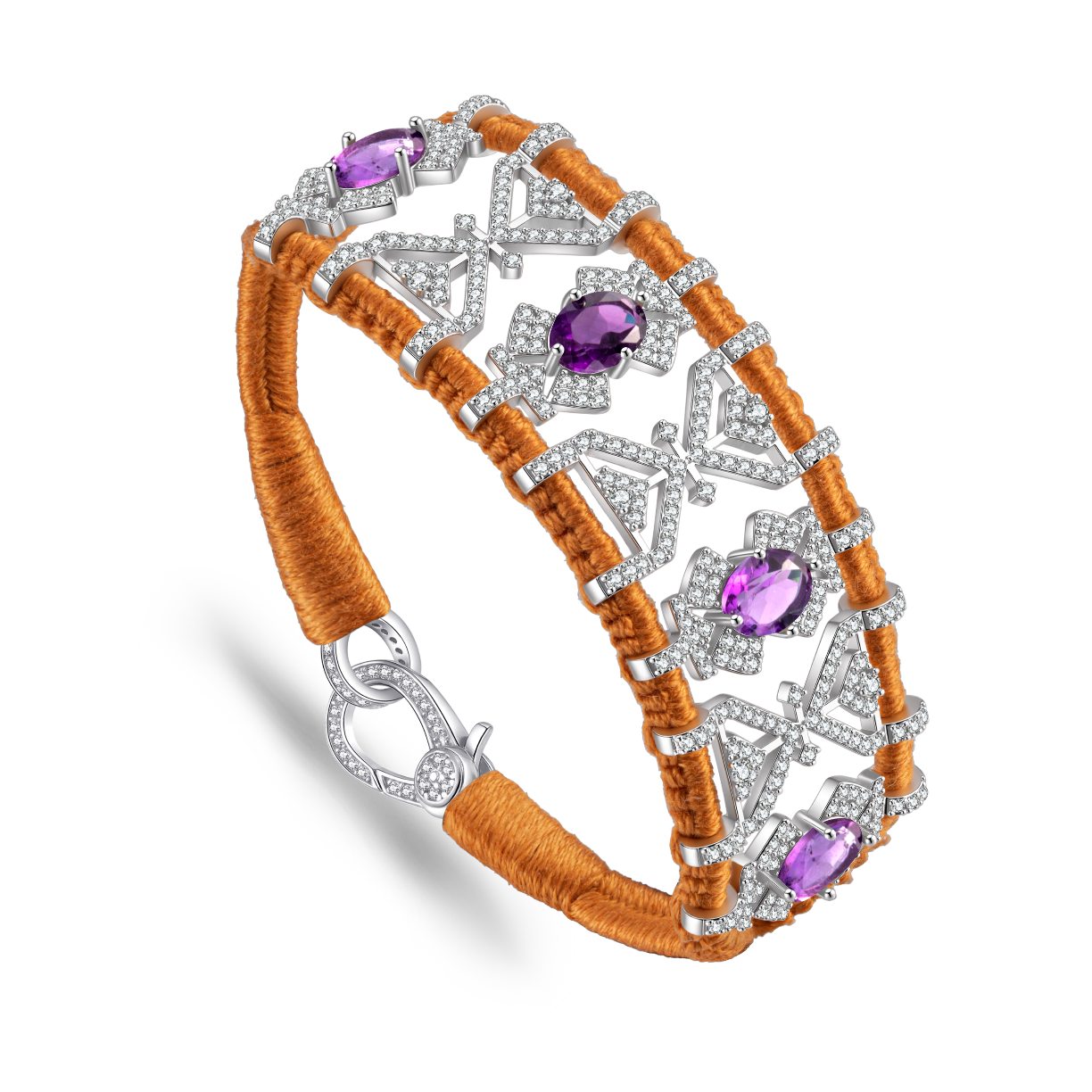 Bracelet Fortalezza Camel - Amethysts