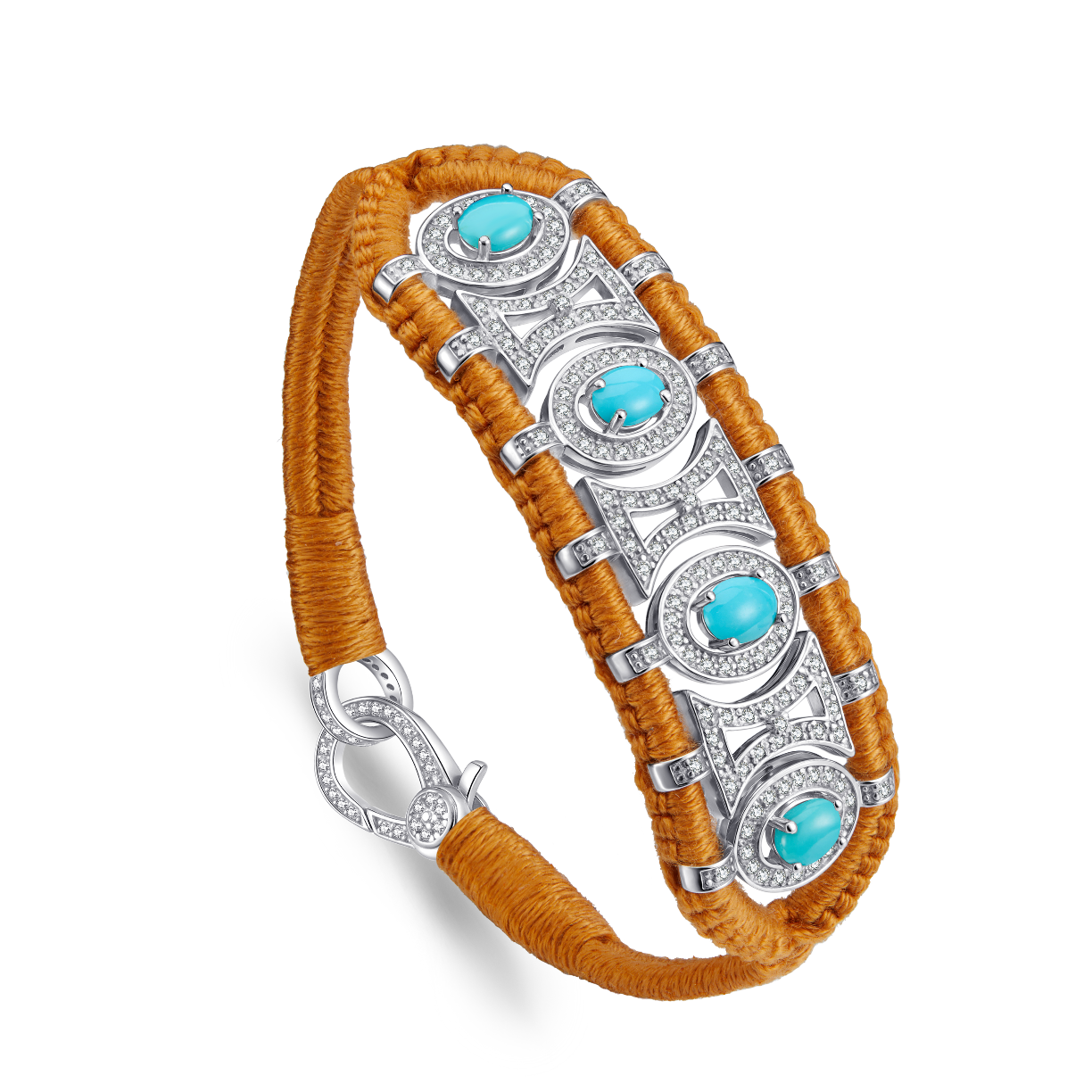 Bracelet Olinda camel - turquoises