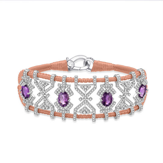 Bracelet Fortalezza Nude - Amethysts
