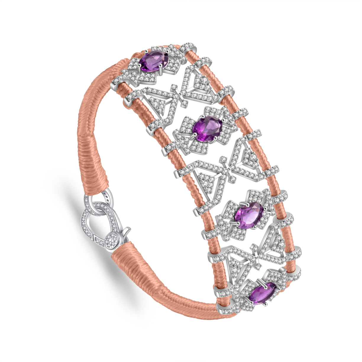 Bracelet Fortalezza Nude - Amethysts
