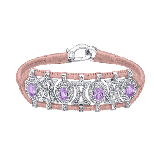 Bracelet Olinda nude - Améthystes