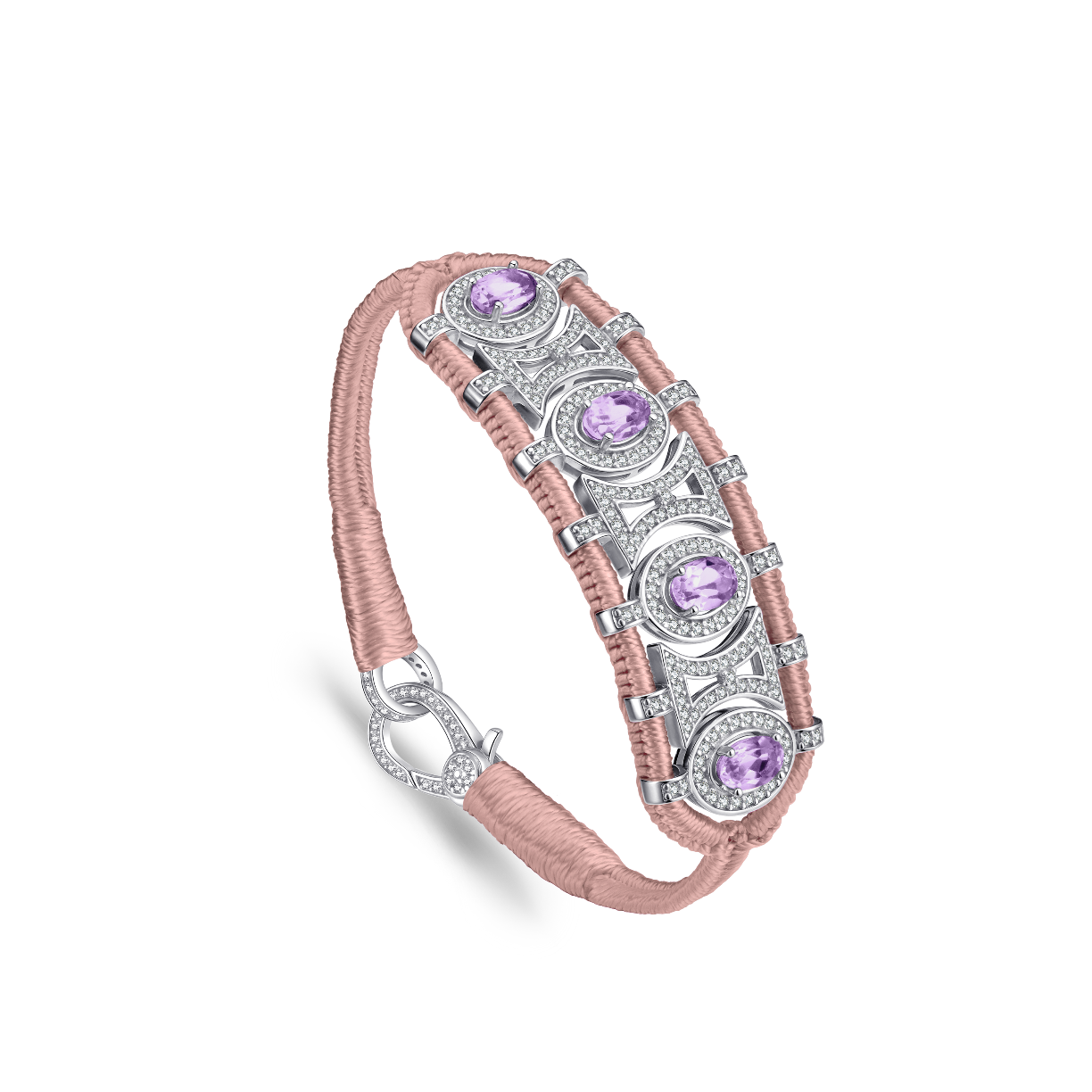 Bracelet Olinda nude - Améthystes