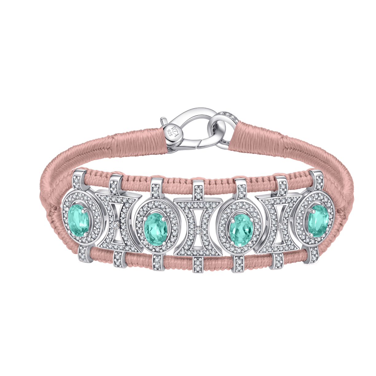 Olinda nude bracelet - Emeralds