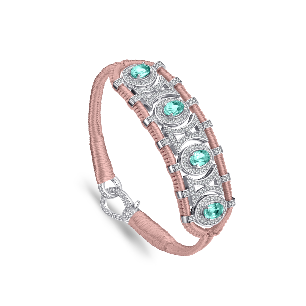 Olinda nude bracelet - Emeralds