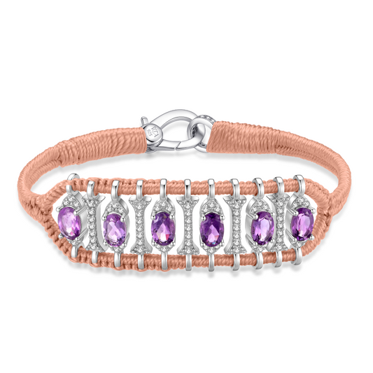 Bracelet Teresina Nude - améthystes