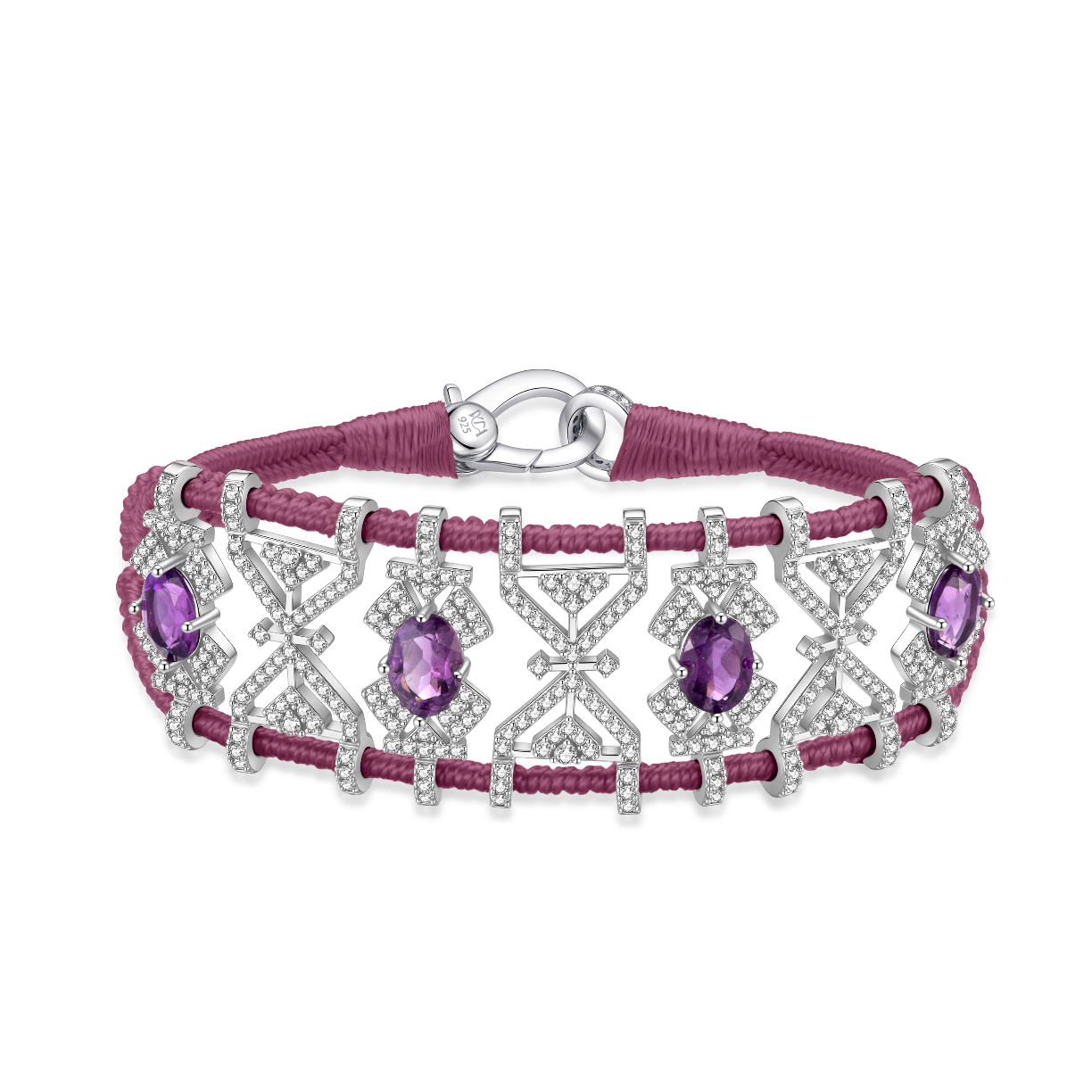 Bracelet Fortalezza Bamboo - Amethysts