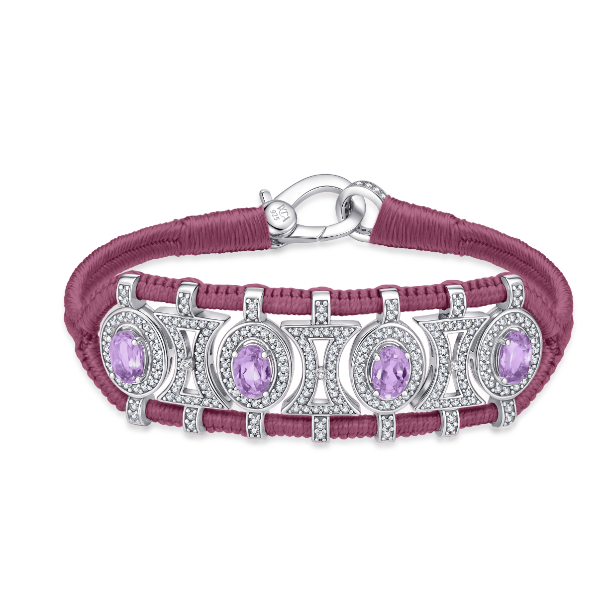 Olinda Bamboo bracelet - Amethysts