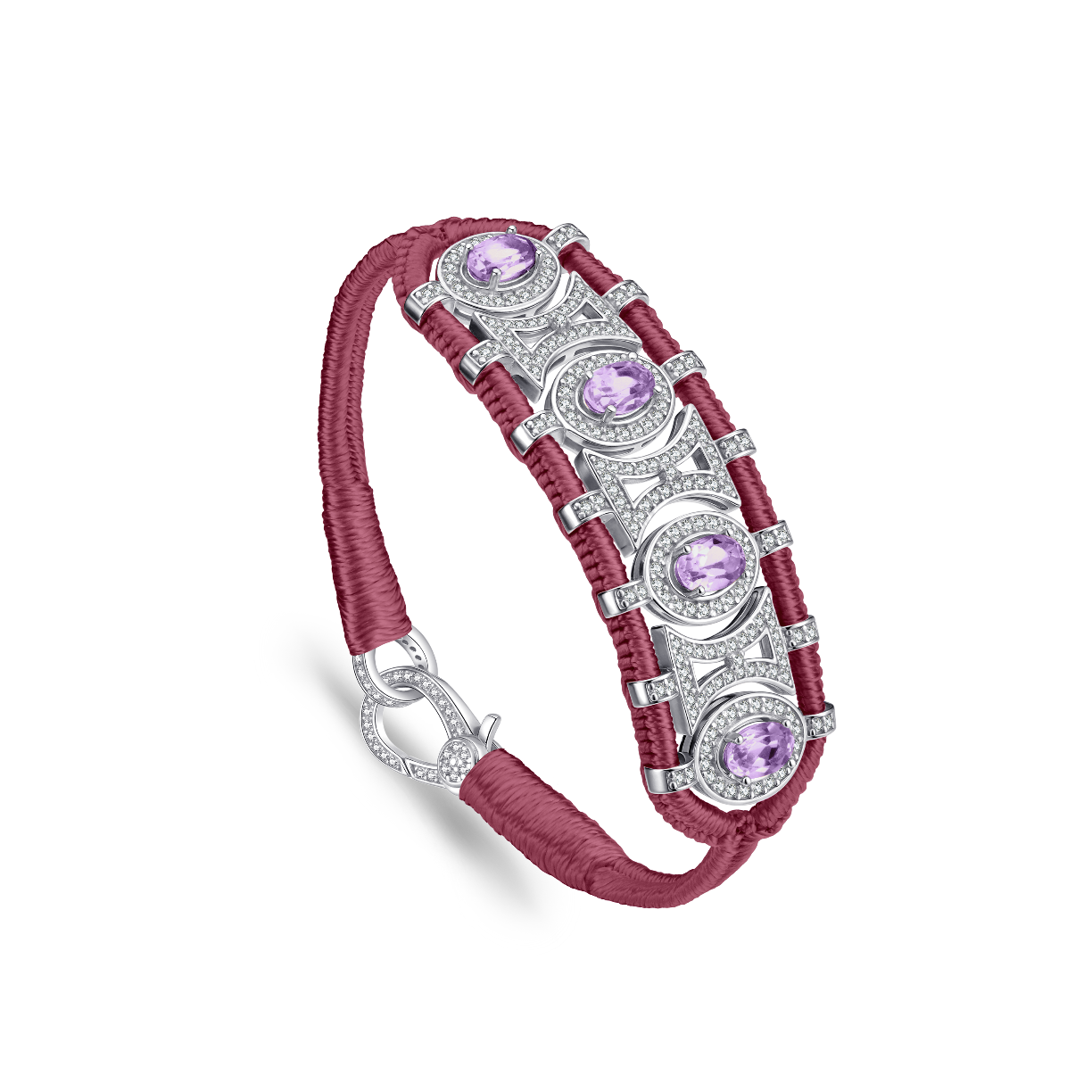 Olinda Bamboo bracelet - Amethysts