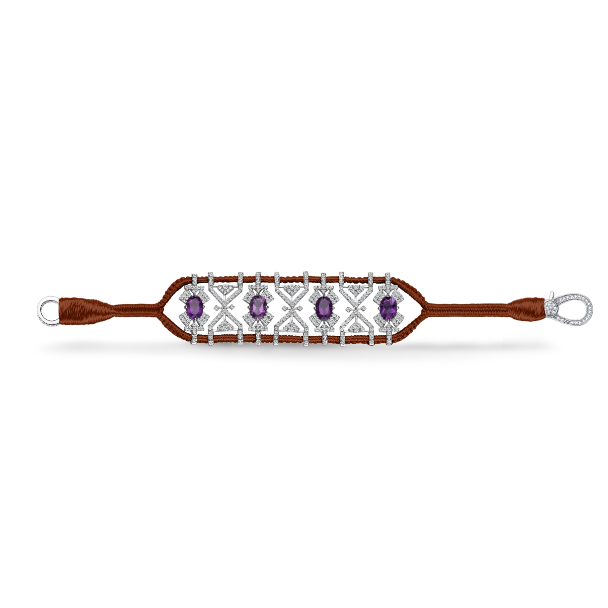 Bracelet Fortalezza Hazelnut - Amethysts