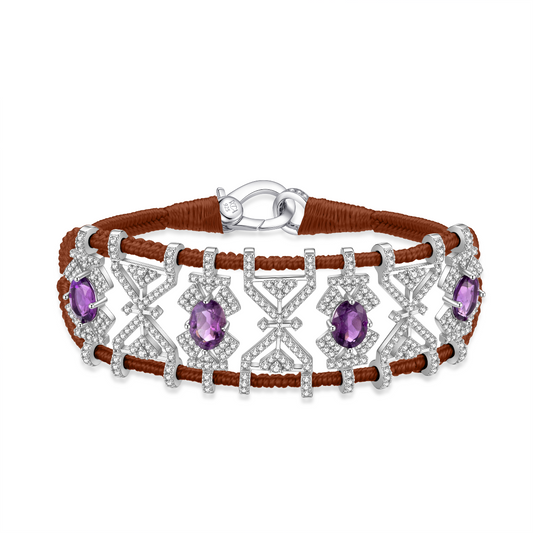 Bracelet Fortalezza Hazelnut - Amethysts