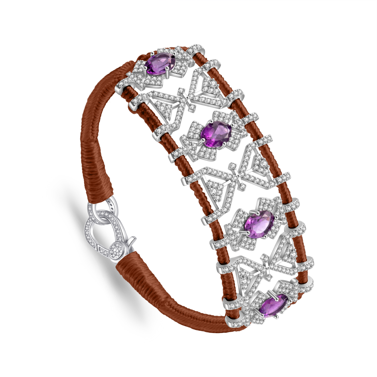 Bracelet Fortalezza Hazelnut - Amethysts