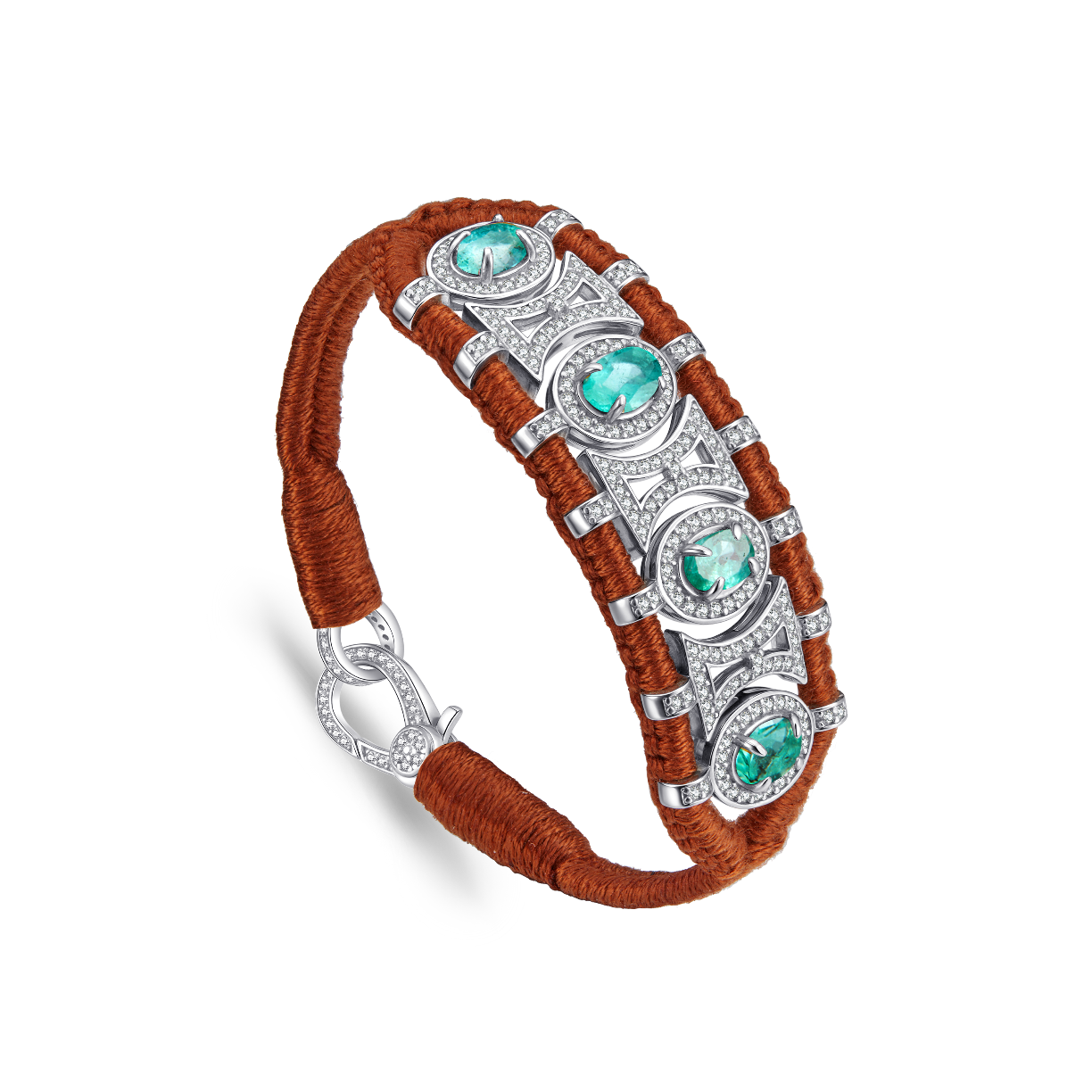 Olinda Hazelnut bracelet - Emeralds