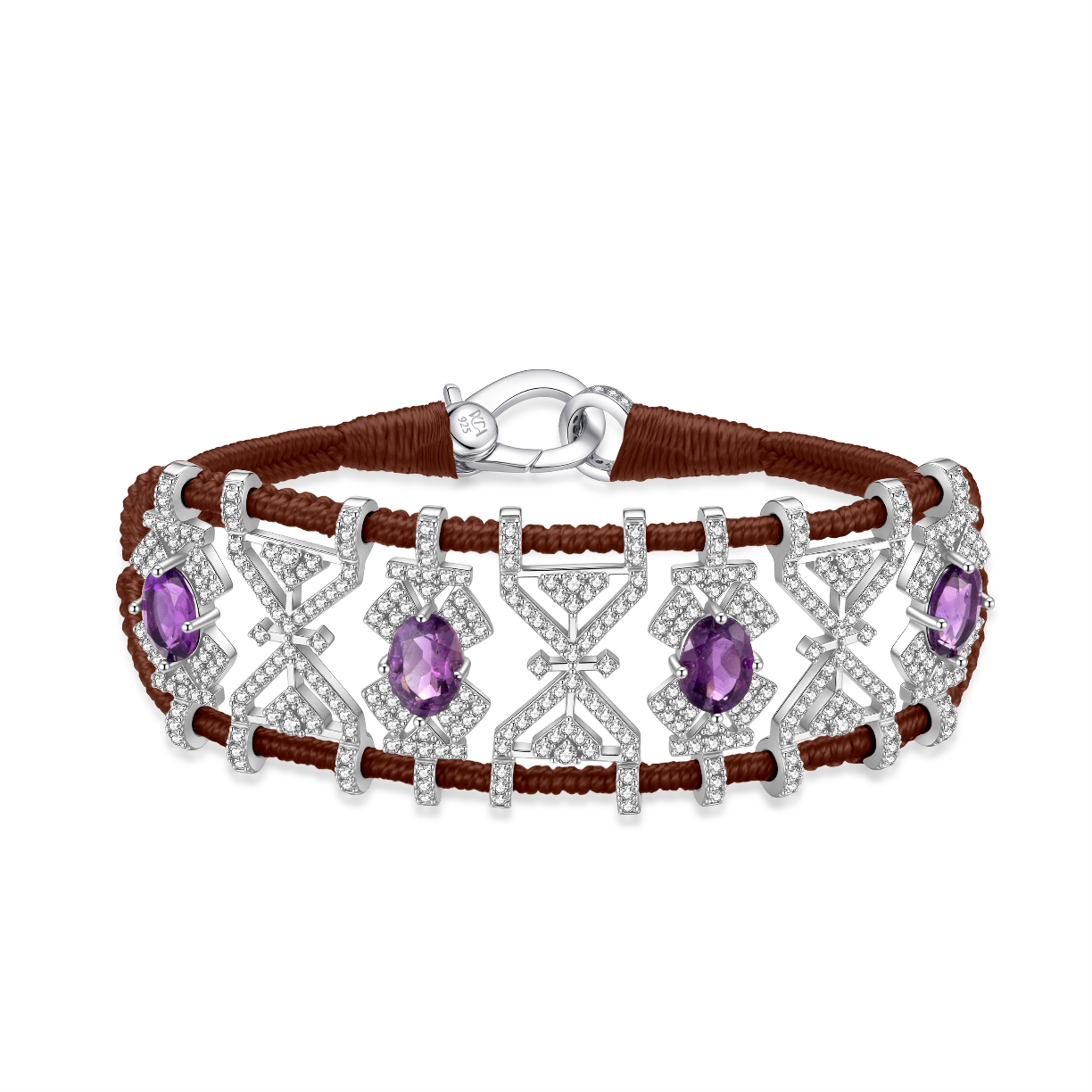 Bracelet Fortalezza Choco - Amethysts
