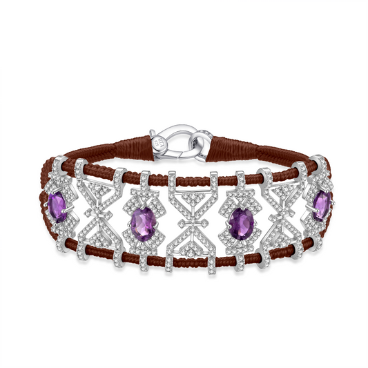 Bracelet Fortalezza Choco - Amethysts