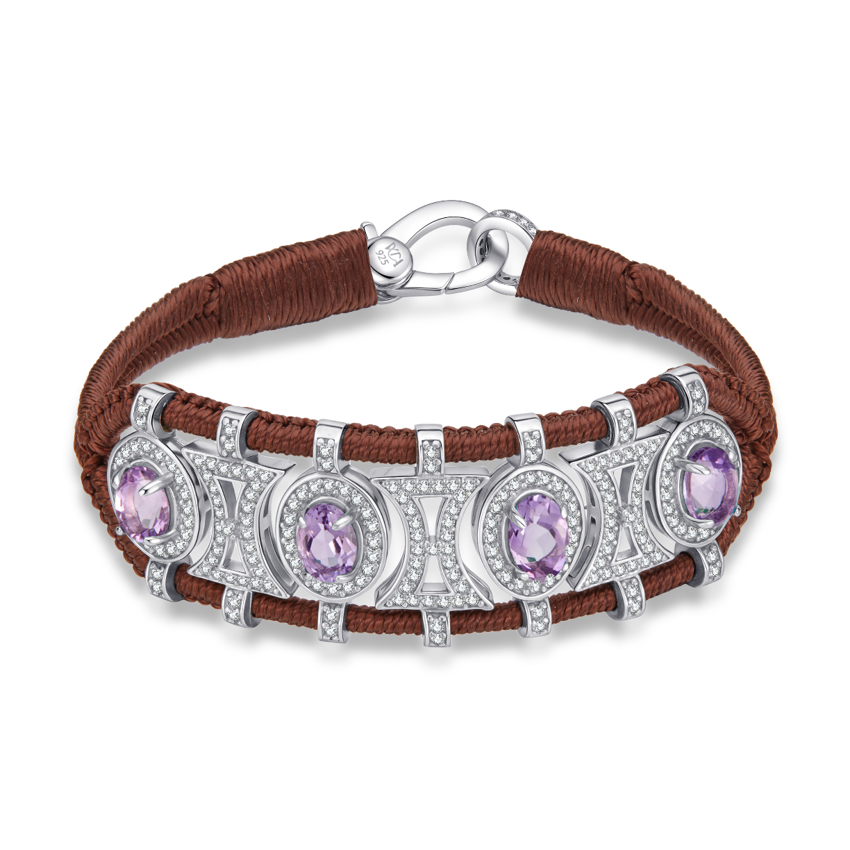 Olinda Choco bracelet - Amethysts