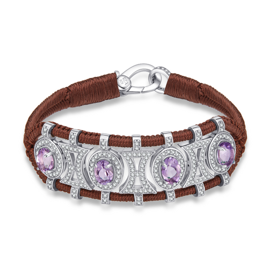 Olinda Choco bracelet - Amethysts