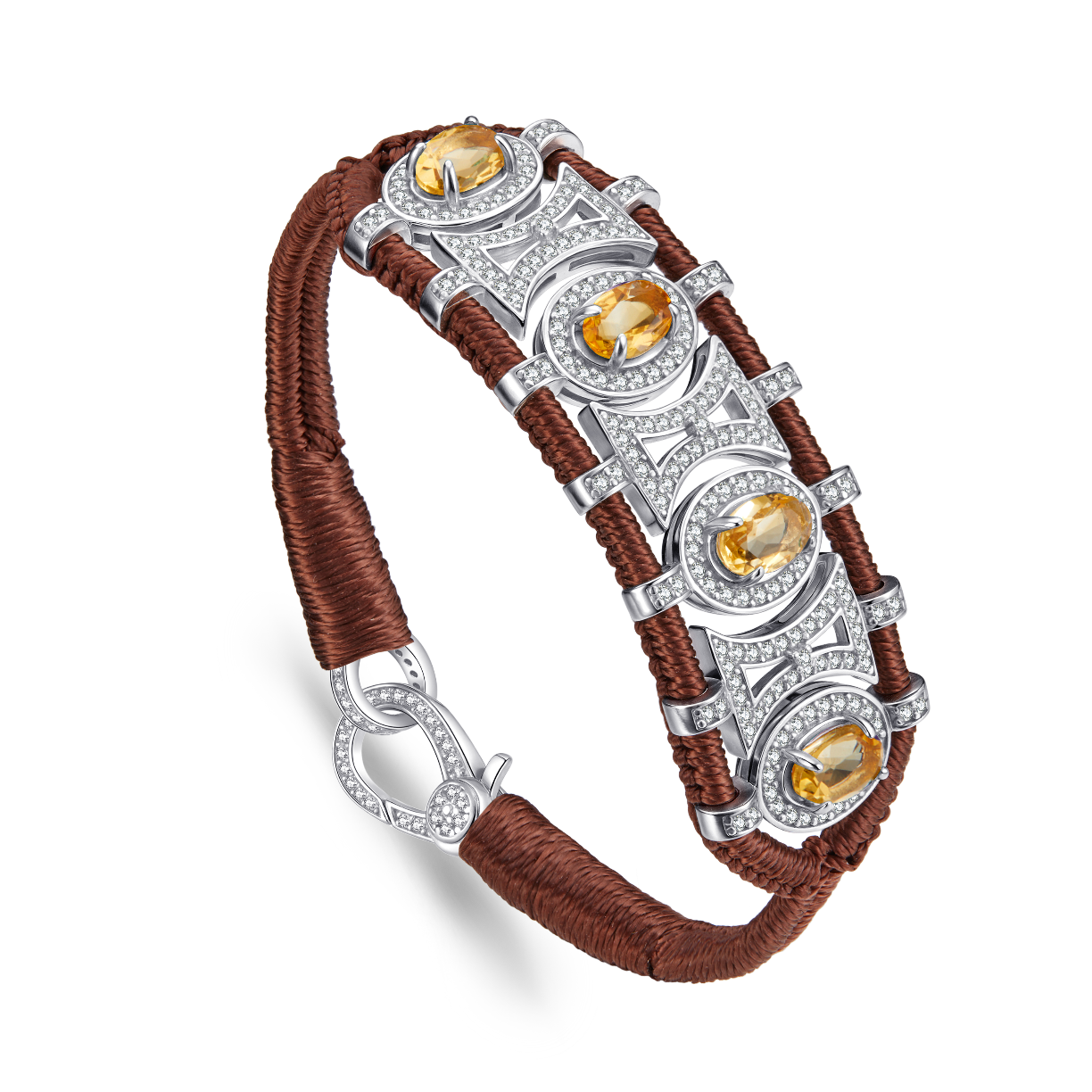 Olinda choco bracelet - Citrines