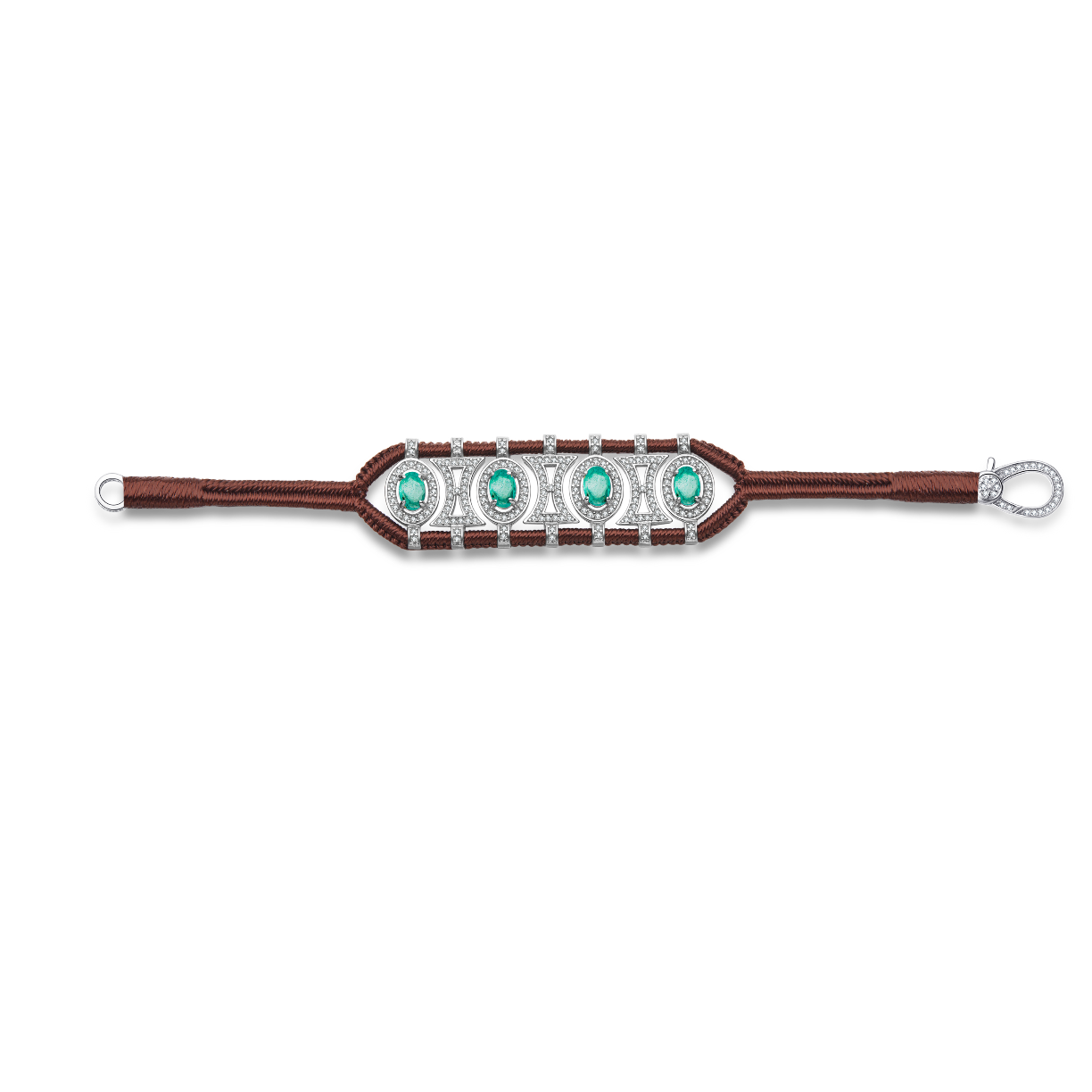 Olinda choco bracelet - Emeralds