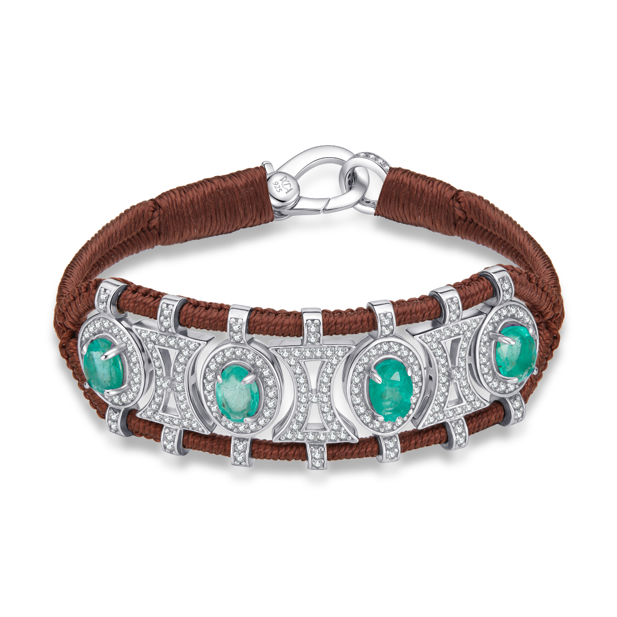 Olinda choco bracelet - Emeralds