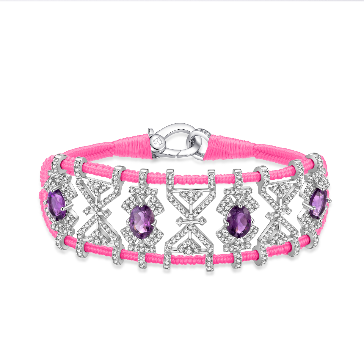 Bracelet Fortalezza Neon Pink - Amethysts