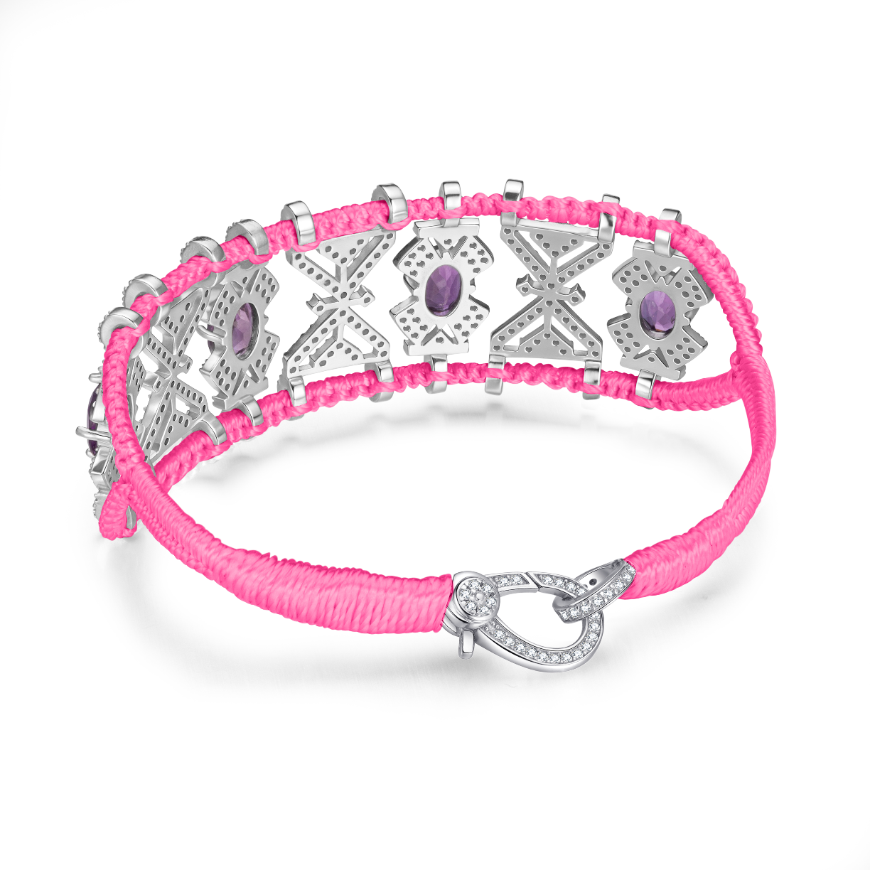 Bracelet Fortalezza Neon Pink - Amethysts
