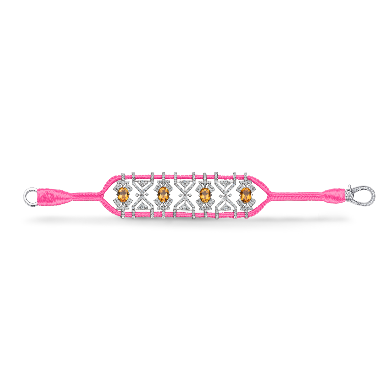 Bracelet Fortalezza Neon Pink - Citrines