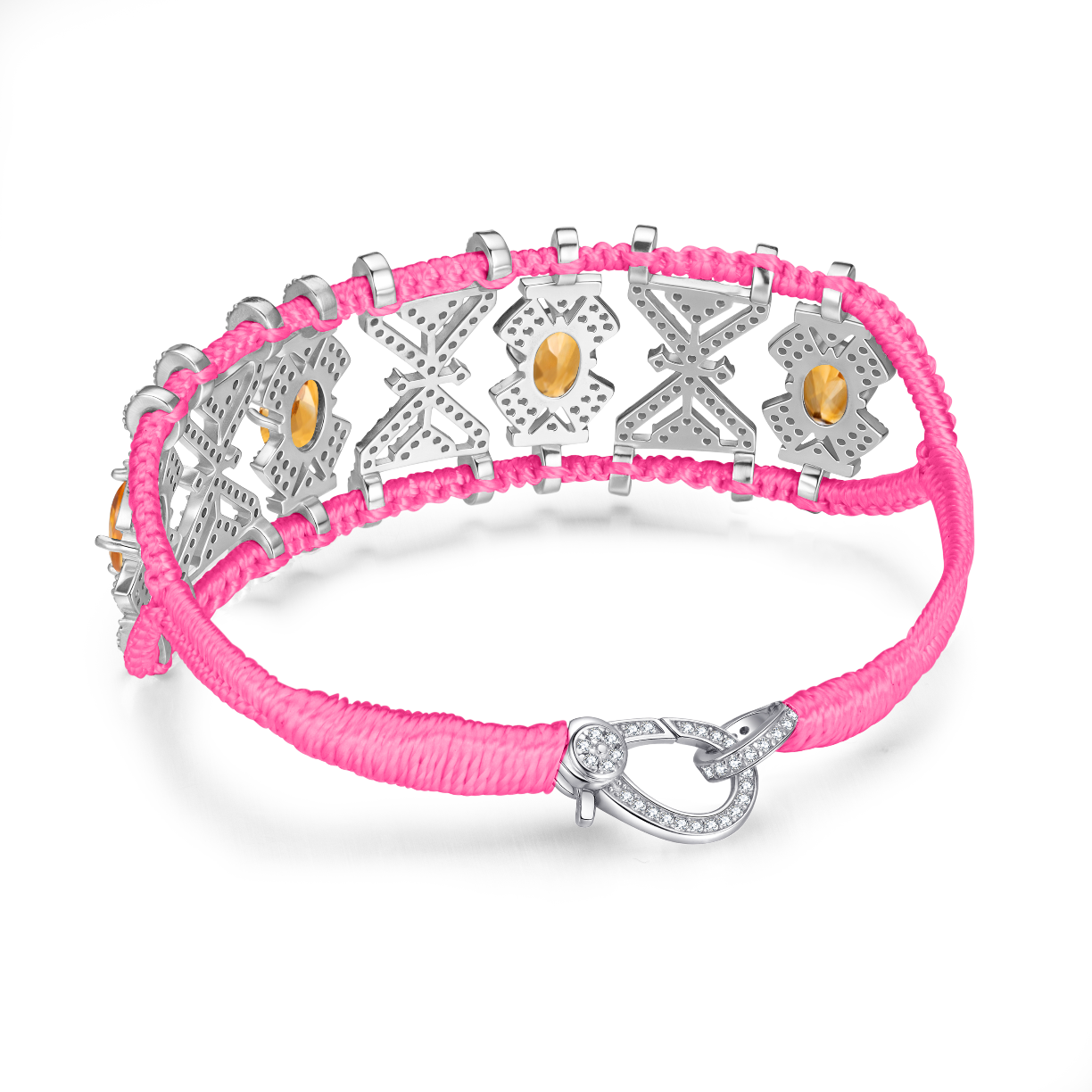 Bracelet Fortalezza Neon Pink - Citrines