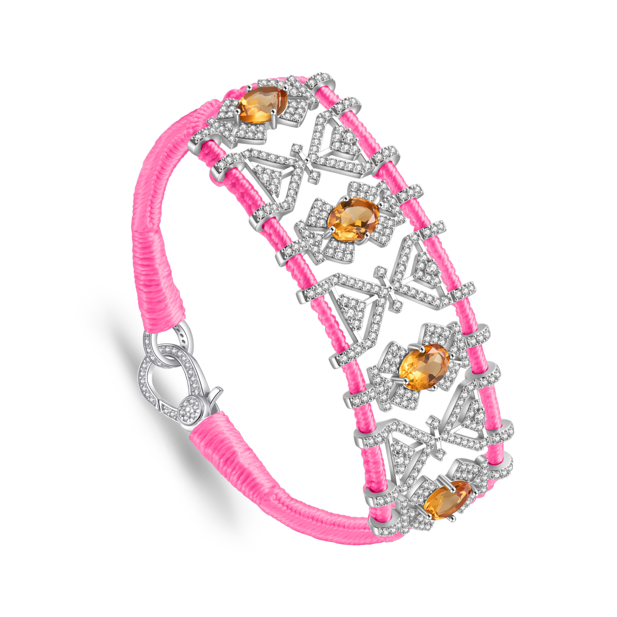 Bracelet Fortalezza Neon Pink - Citrines