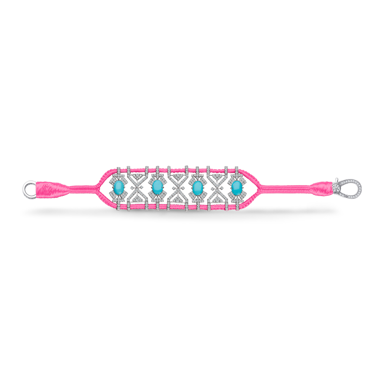 Bracelet Fortalezza neon pink - Turquoises