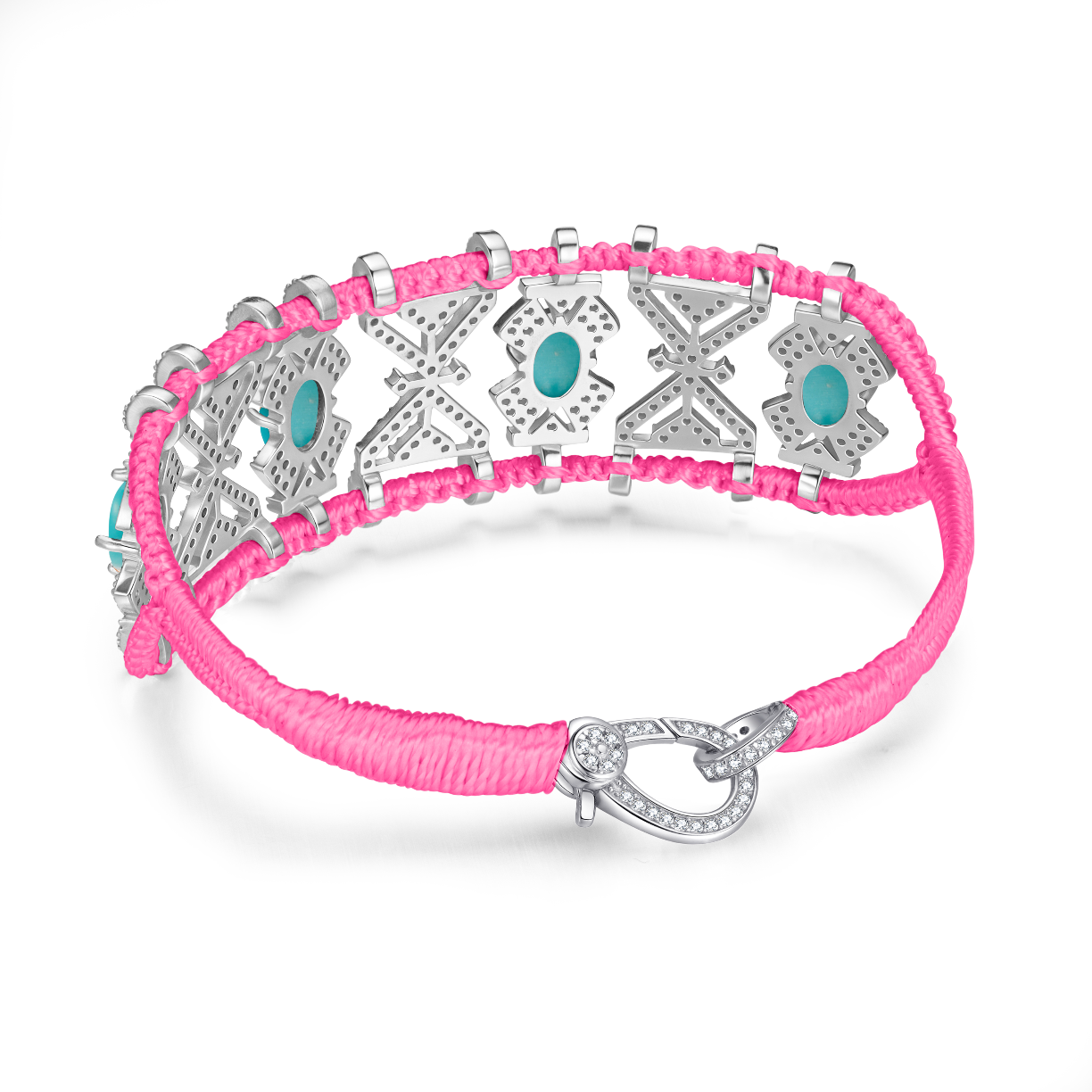 Bracelet Fortalezza neon pink - Turquoises
