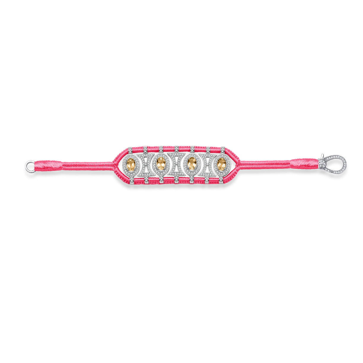 Bracelet Olinda rose fluo - Citrines