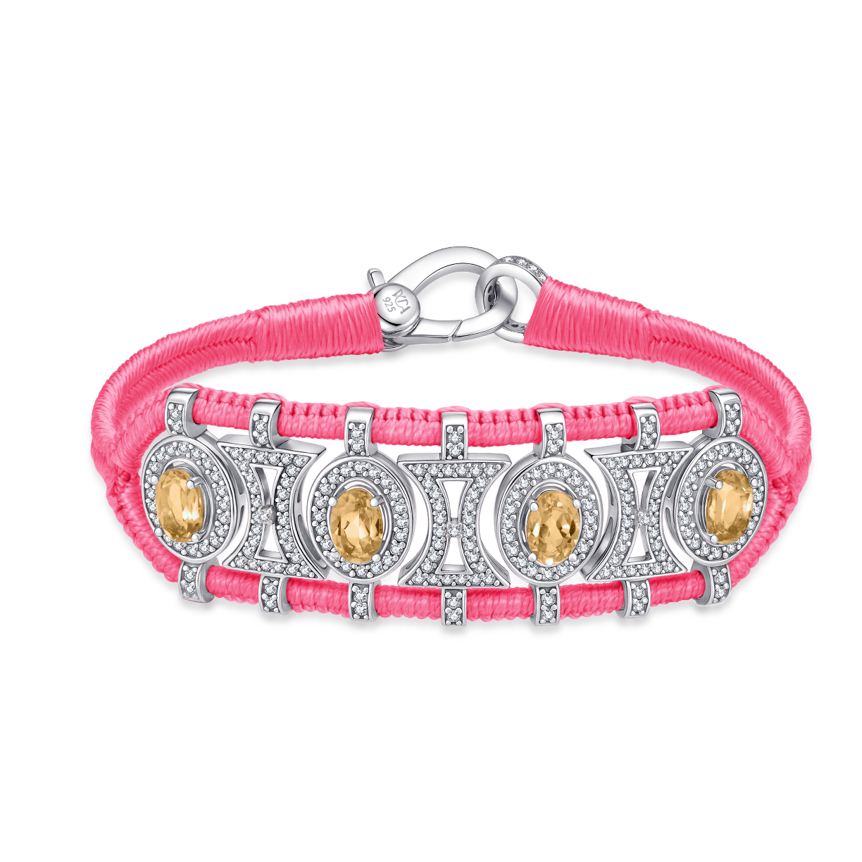 Bracelet Olinda rose fluo - Citrines
