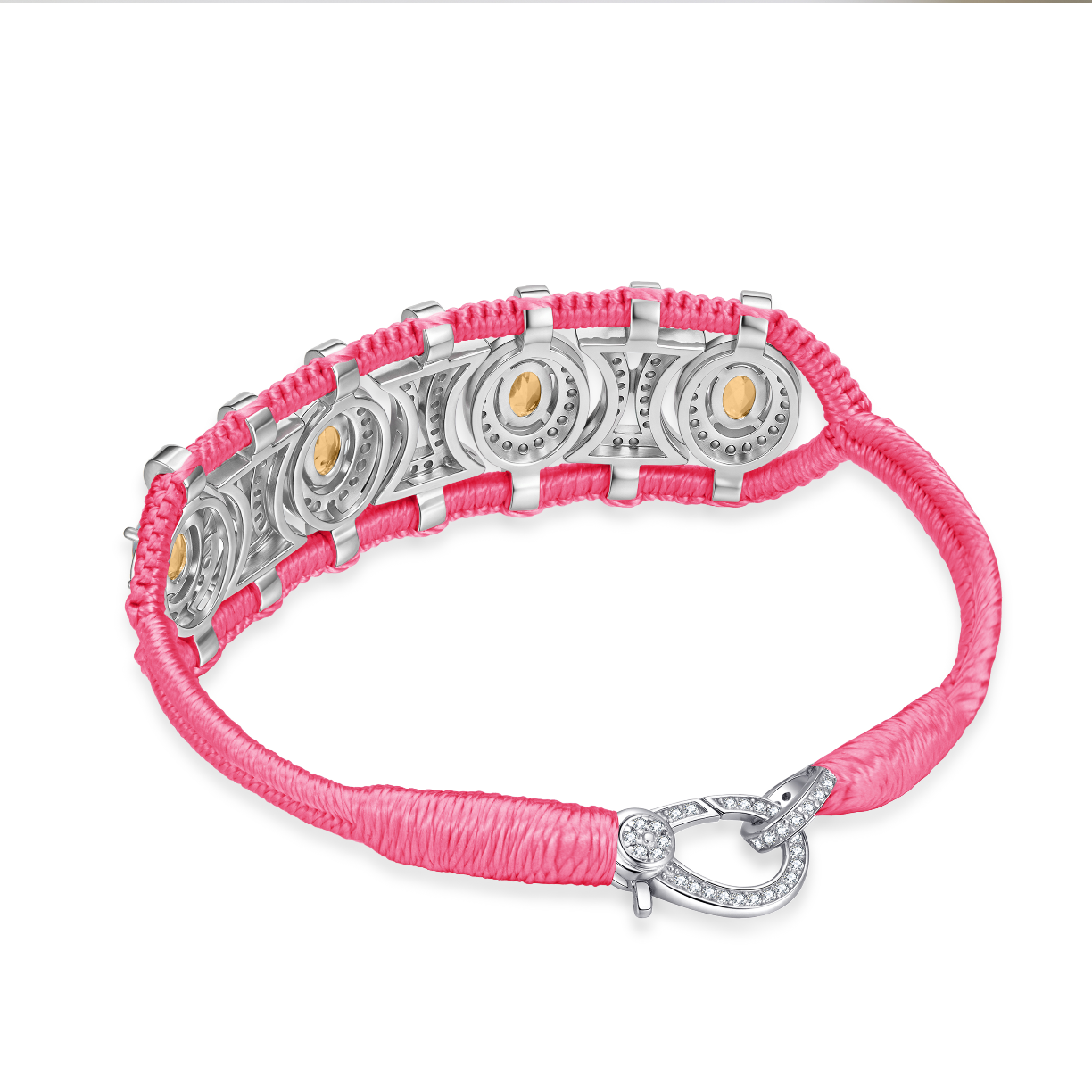 Bracelet Olinda rose fluo - Citrines