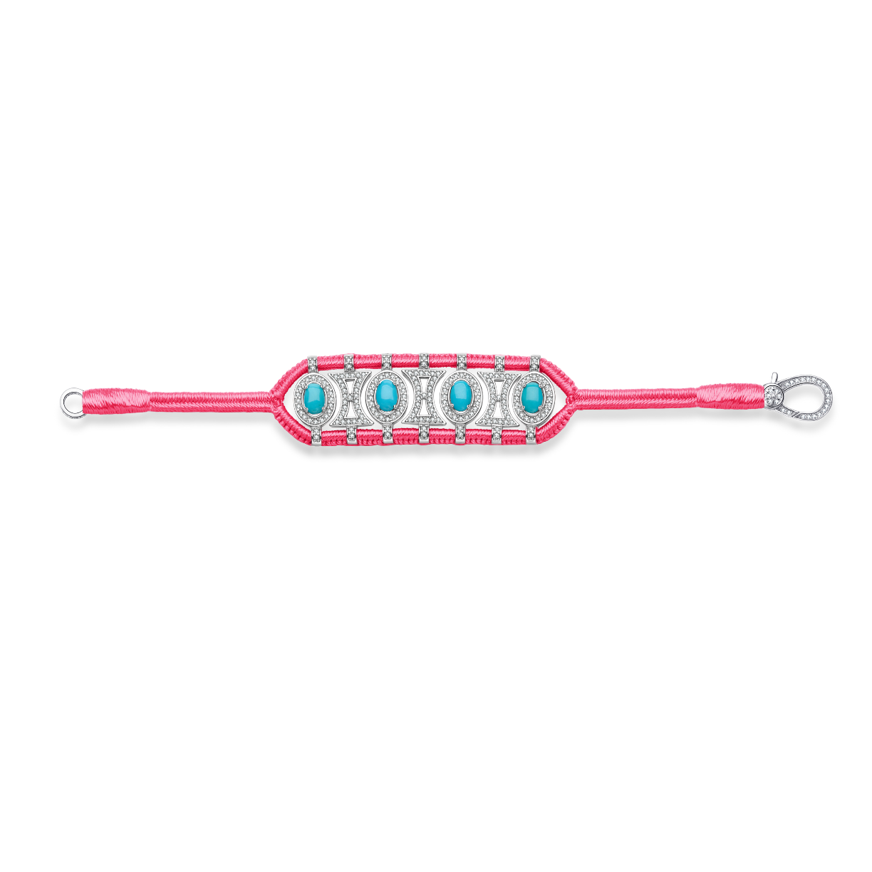 Olinda neon-pink bracelet - turquoises